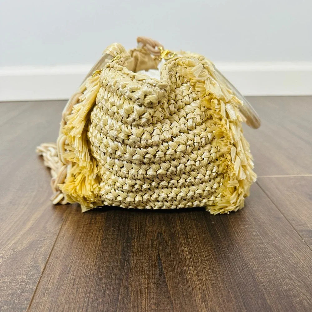 Carolina Santo Domingo Top Handle Raffia Tote - Picture 3 of 8